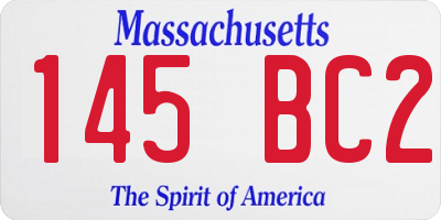 MA license plate 145BC2