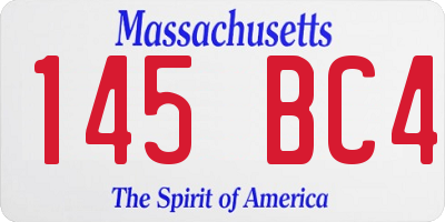 MA license plate 145BC4