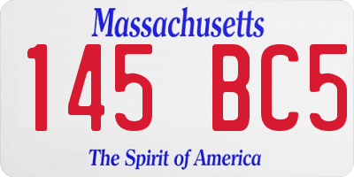 MA license plate 145BC5