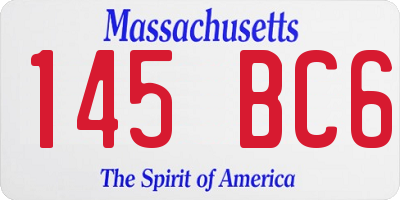 MA license plate 145BC6