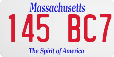 MA license plate 145BC7