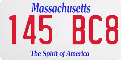 MA license plate 145BC8