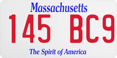 MA license plate 145BC9
