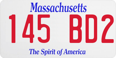 MA license plate 145BD2