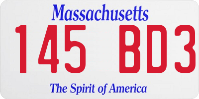 MA license plate 145BD3
