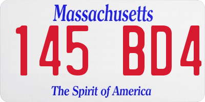 MA license plate 145BD4