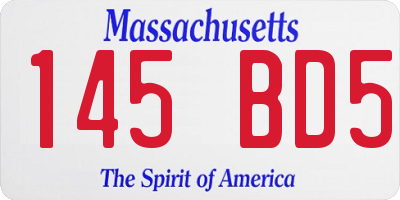 MA license plate 145BD5