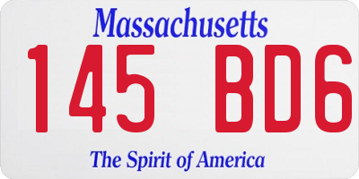 MA license plate 145BD6