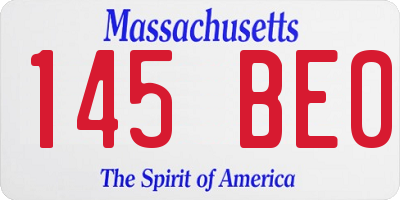 MA license plate 145BE0
