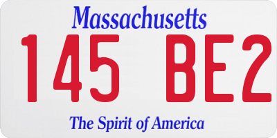 MA license plate 145BE2