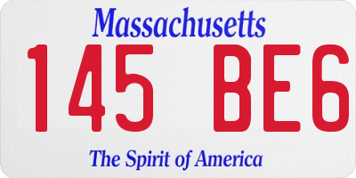 MA license plate 145BE6