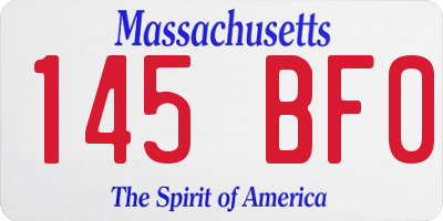 MA license plate 145BF0