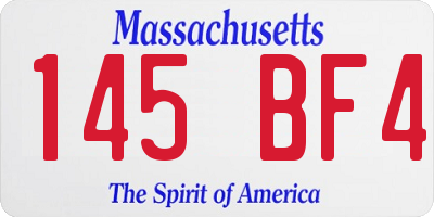 MA license plate 145BF4
