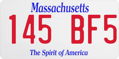 MA license plate 145BF5