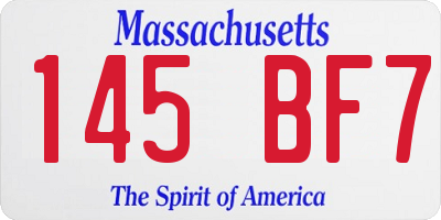 MA license plate 145BF7