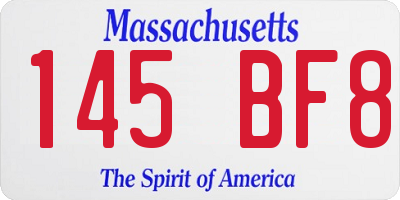 MA license plate 145BF8