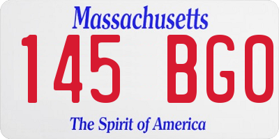 MA license plate 145BG0