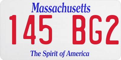 MA license plate 145BG2