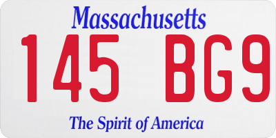 MA license plate 145BG9