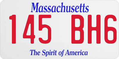 MA license plate 145BH6