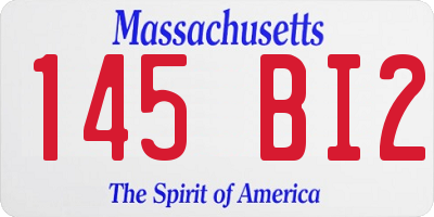 MA license plate 145BI2