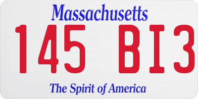 MA license plate 145BI3