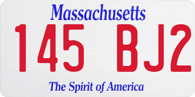 MA license plate 145BJ2