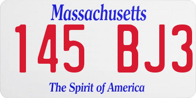 MA license plate 145BJ3