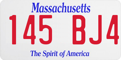 MA license plate 145BJ4