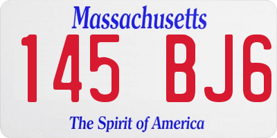 MA license plate 145BJ6
