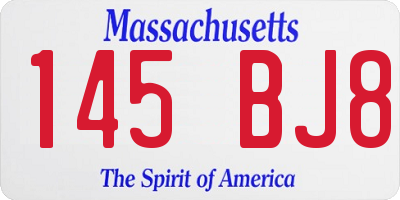 MA license plate 145BJ8