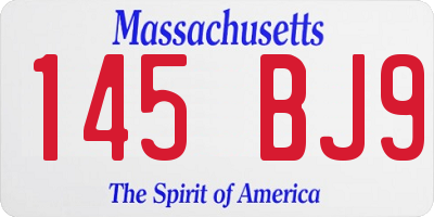 MA license plate 145BJ9