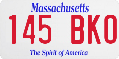 MA license plate 145BK0