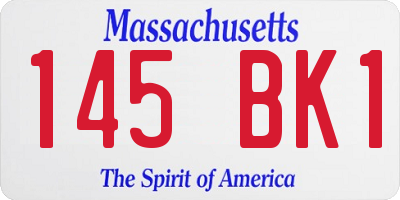 MA license plate 145BK1