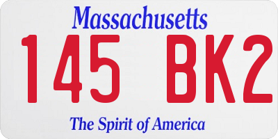 MA license plate 145BK2
