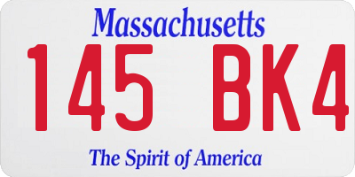 MA license plate 145BK4