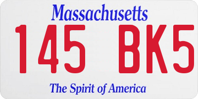 MA license plate 145BK5