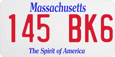 MA license plate 145BK6