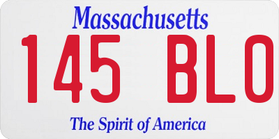 MA license plate 145BL0