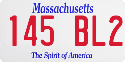 MA license plate 145BL2