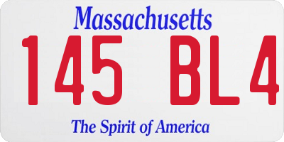 MA license plate 145BL4