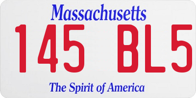 MA license plate 145BL5
