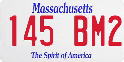 MA license plate 145BM2