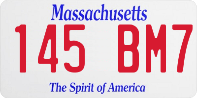 MA license plate 145BM7