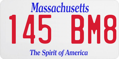 MA license plate 145BM8