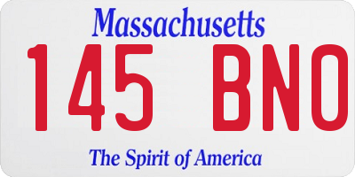 MA license plate 145BN0