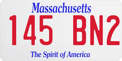MA license plate 145BN2