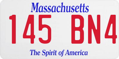 MA license plate 145BN4