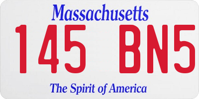 MA license plate 145BN5