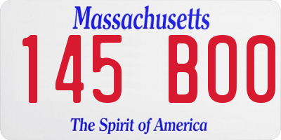 MA license plate 145BO0